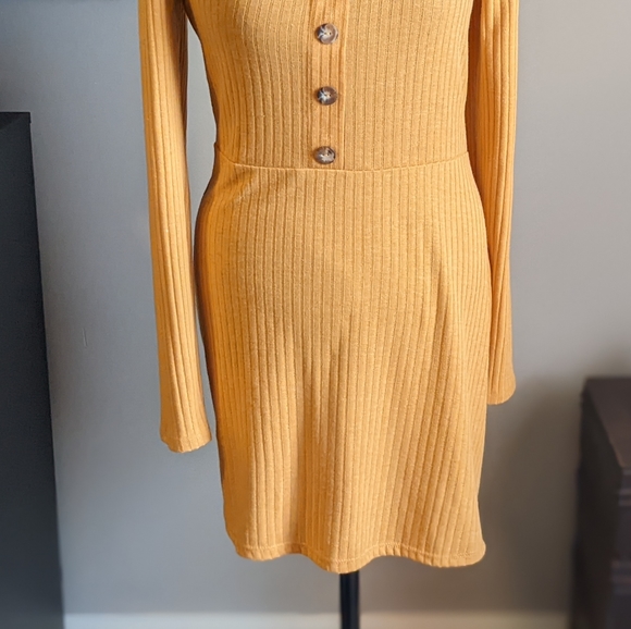 Goldenrod Wild Fable Long Sleeve Dress - M - Picture 6 of 7